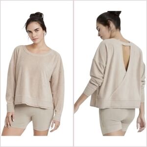JoyLab Terry Cloth Open Back Pullover Sweatshirt Womens Size XL nwt